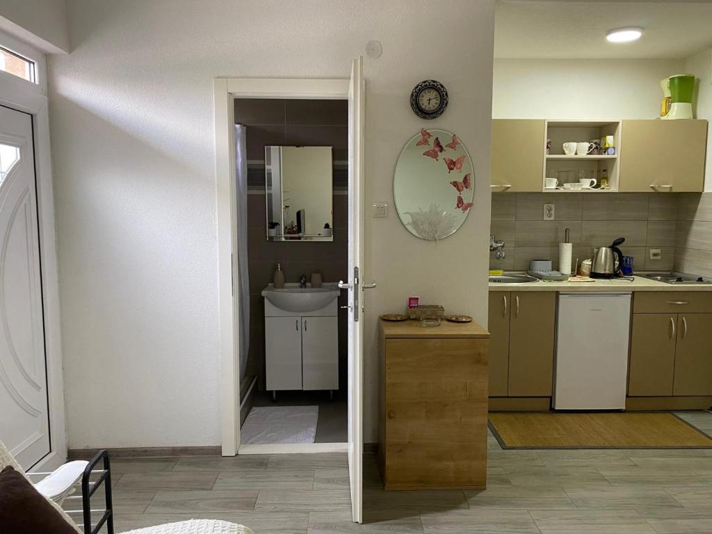 Kuchyň nebo kuchyňský kout v ubytování Petković apartman