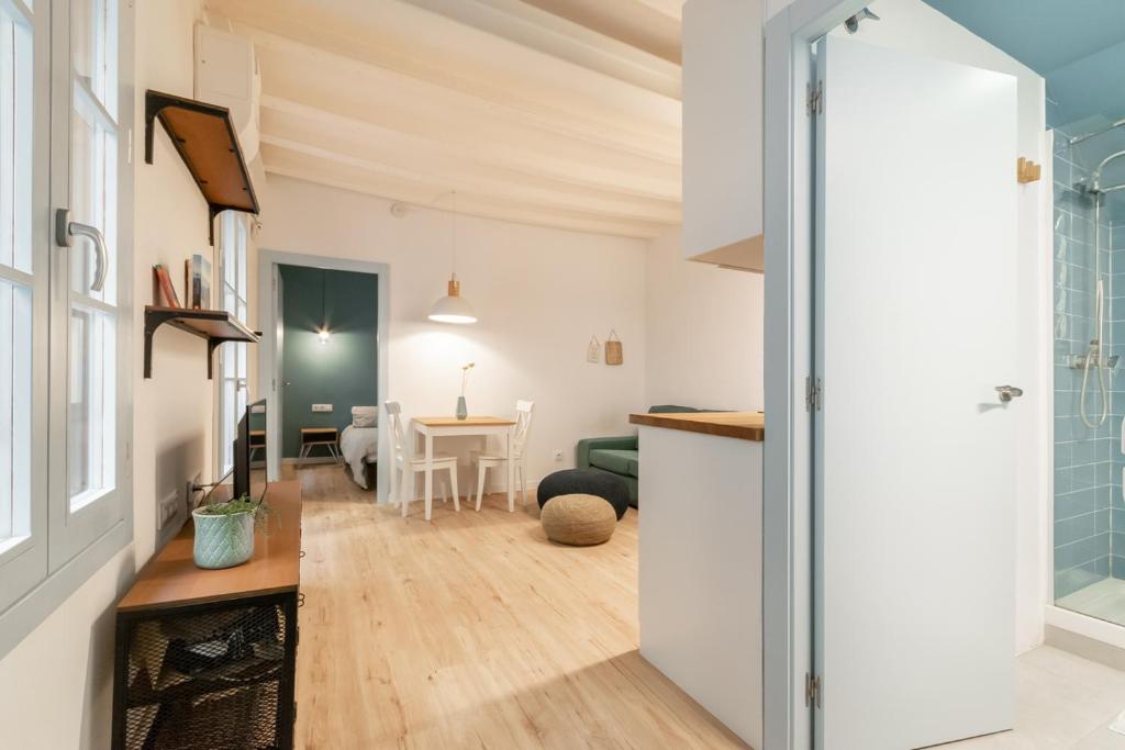 Voodi või voodid majutusasutuse Amazing flat in Barceloneta with private terrace 2-2 toas