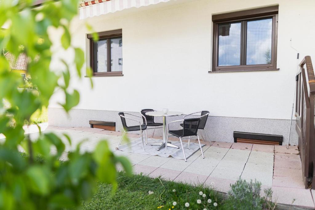 Balkón nebo terasa v ubytování Familytime am Traunsee