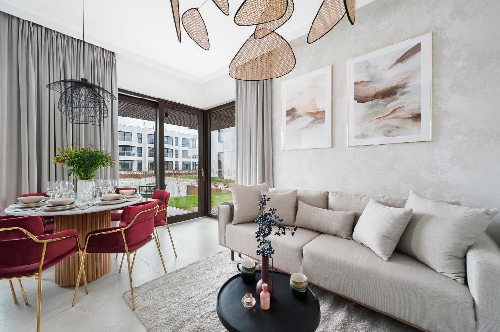 Posezení v ubytování Sol Marina Resort Wyspa Sobieszewska II - LoftAffair Collection