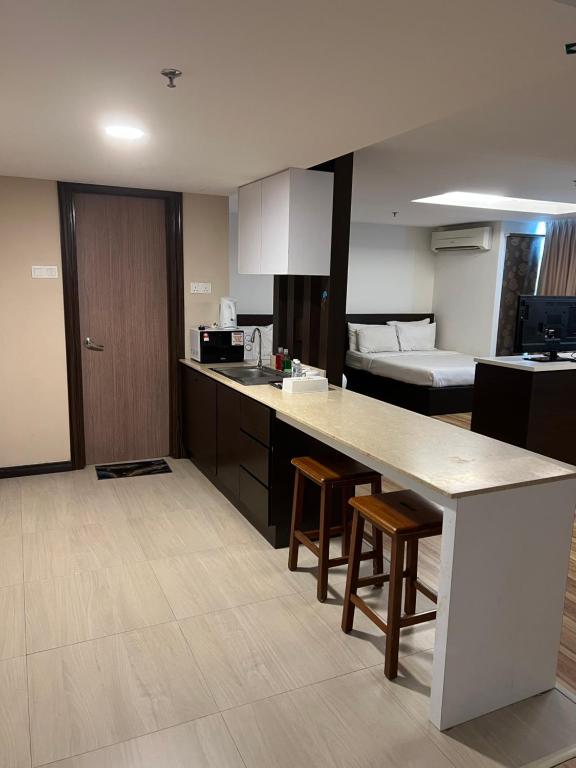 Kuchyň nebo kuchyňský kout v ubytování Studio Exclusive (Kota Bharu City Point)