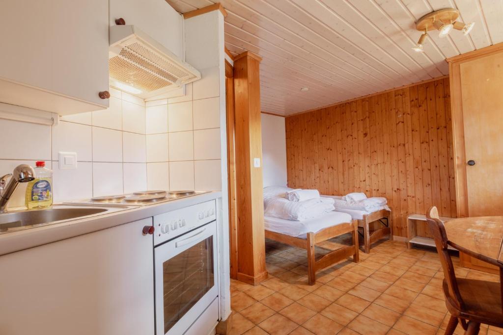Kuchyň nebo kuchyňský kout v ubytování Studio avec vue sur les montagnes