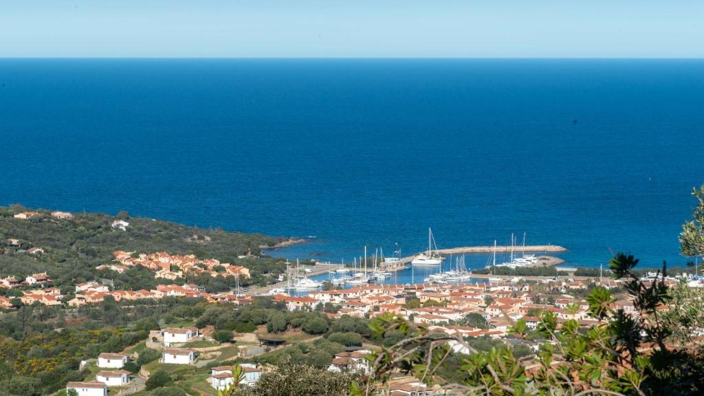奧提奧洛港的住宿－Casa Cedro，享有海港和大海的城镇景色