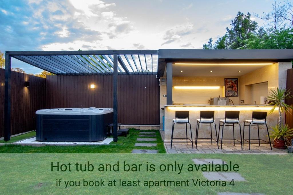 a hot tub and bar is only available if you book at least apartment victoria at Victoria Suites in Siófok