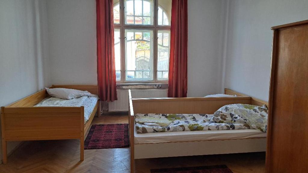 Postel nebo postele na pokoji v ubytování Gästehaus