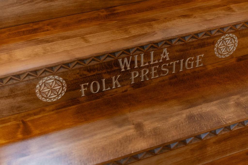 Certifikát, ocenenie alebo iný dokument vystavený v ubytovaní Willa Folk Prestige