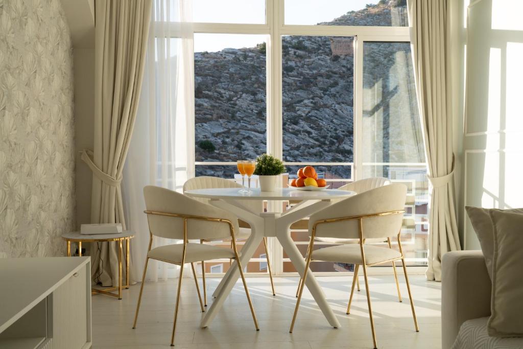Ruang duduk di Apartamento mar&menta