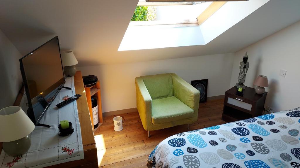 Postel nebo postele na pokoji v ubytování Duplex Sables d'Or