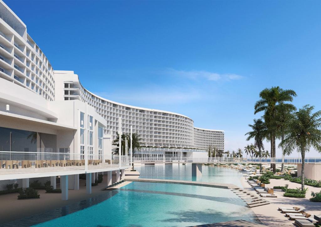 an architectural rendering of a hotel with a swimming pool at AVA Resort Cancun - All Inclusive in Cancún