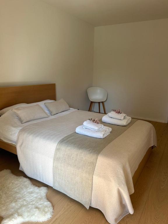 Postel nebo postele na pokoji v ubytování Chalet au pays de Herve