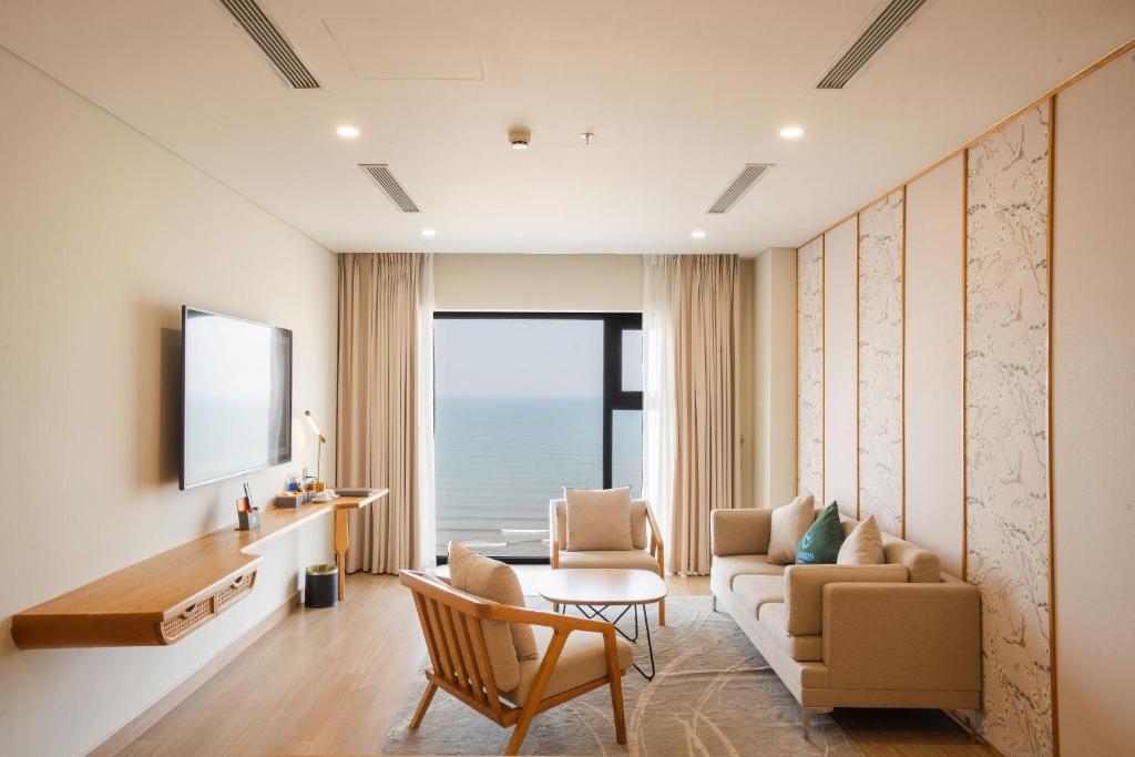 Posezení v ubytování Seabird Hotel Thien Cam
