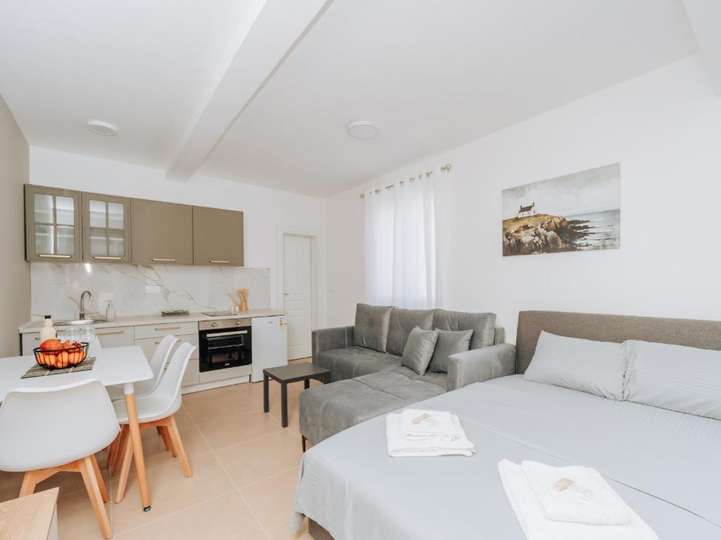 Kuchyň nebo kuchyňský kout v ubytování Apartments Milivojevic