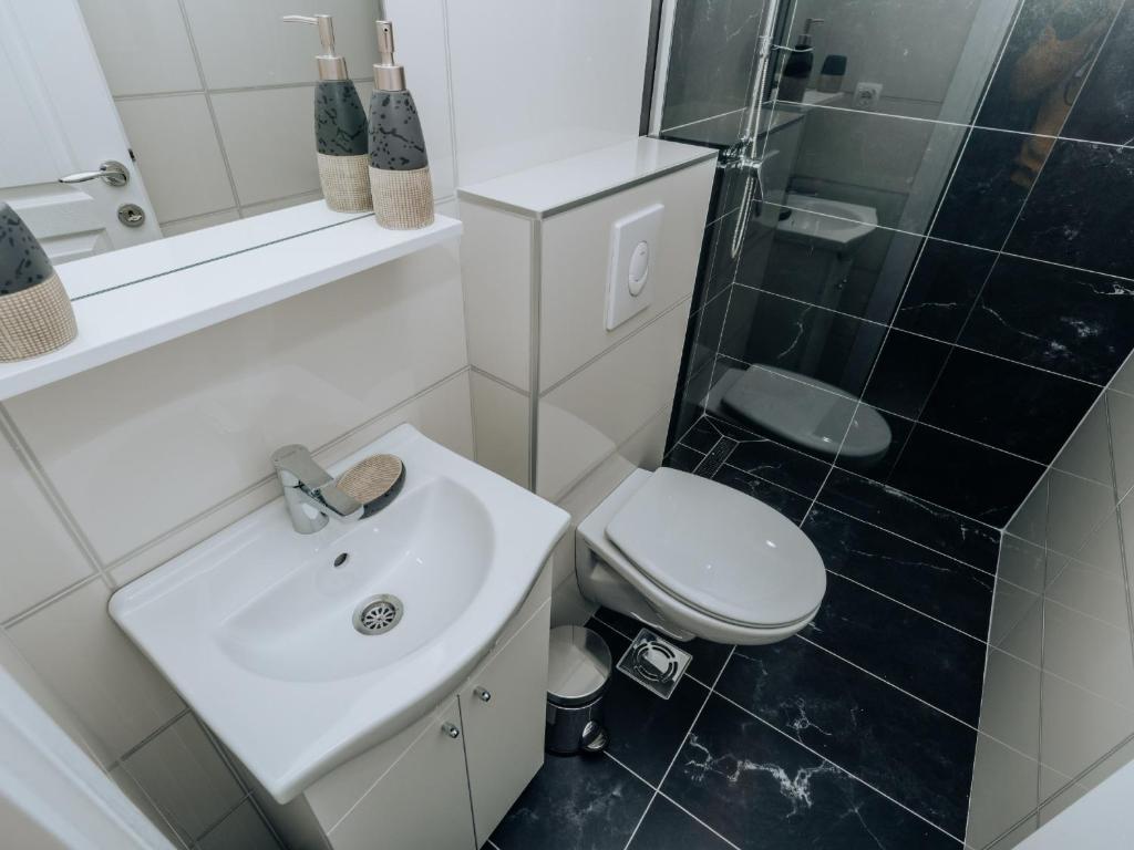 Koupelna v ubytování Apartments Milivojevic