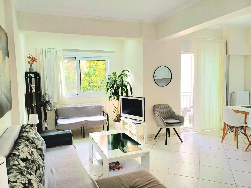 Prostor za sedenje u objektu Lefkada SunCentral Apartments