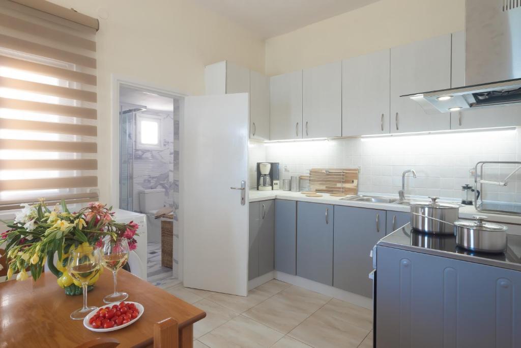 A kitchen or kitchenette at Nikos Studios