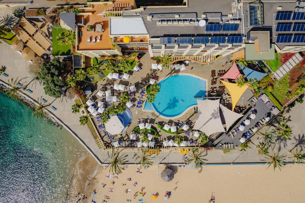 an overhead view of a resort on the beach at Calheta Beach - All-inclusive - Savoy Signature in Calheta
