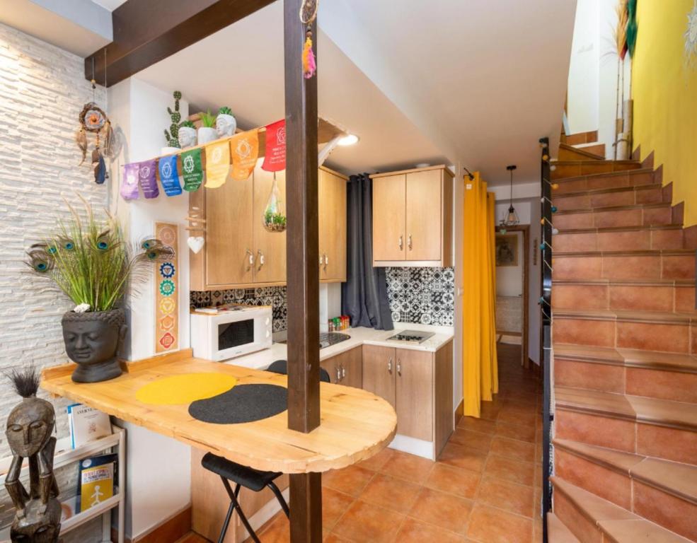 Kuchyň nebo kuchyňský kout v ubytování Casita del Barranco lunar