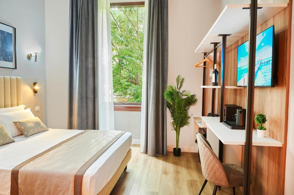 Postel nebo postele na pokoji v ubytování Hotel Brooklyn - ex Hotel Lombardi