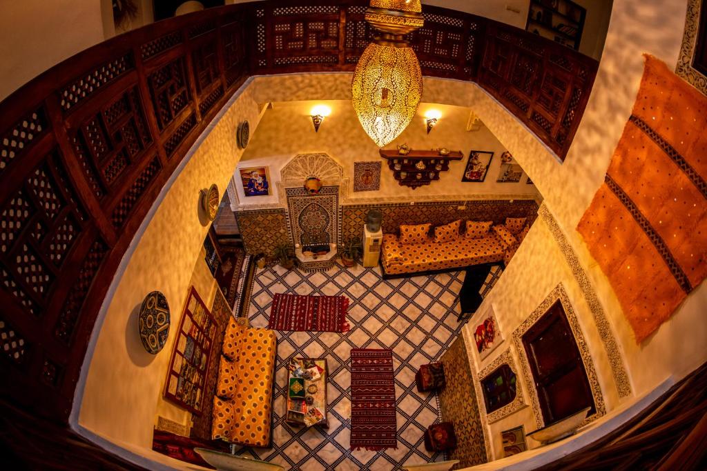 an overhead view of a room in a building at Dar Amir Fez in Fez
