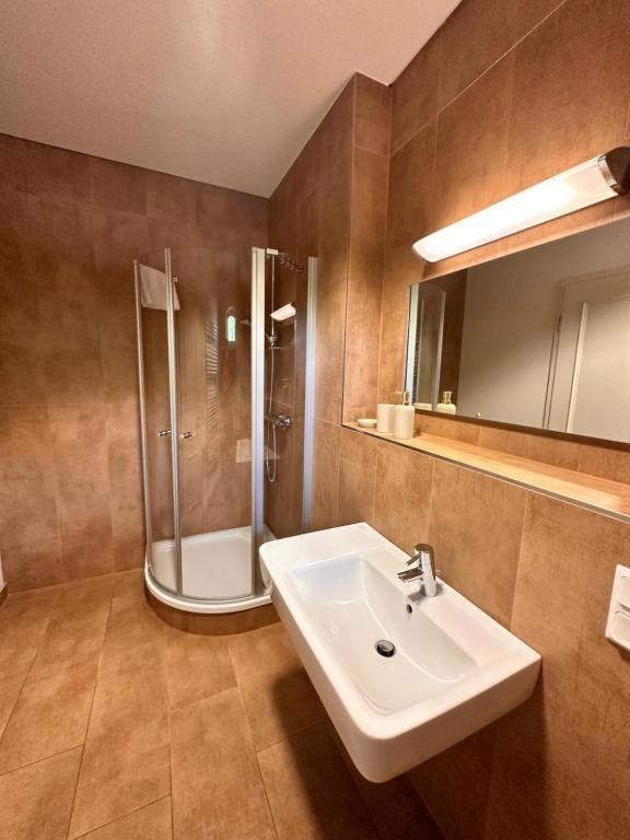 Koupelna v ubytování Altstadthotel Ilsenburg