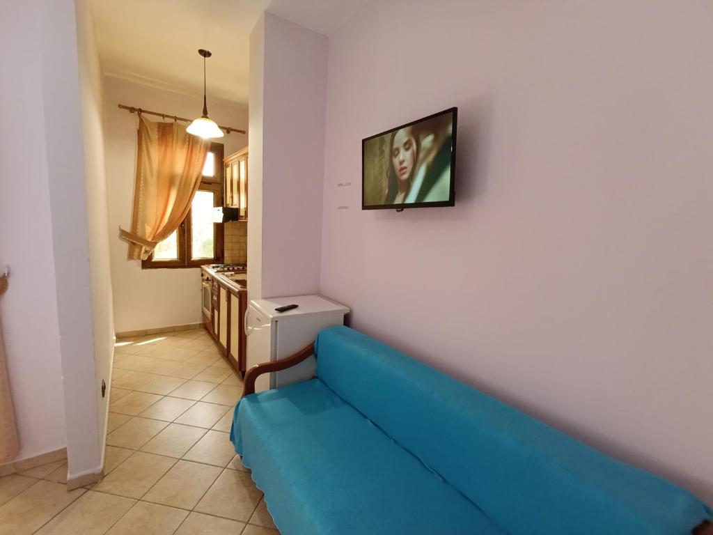 TV a/nebo společenská místnost v ubytování Hotel Mjeshtri