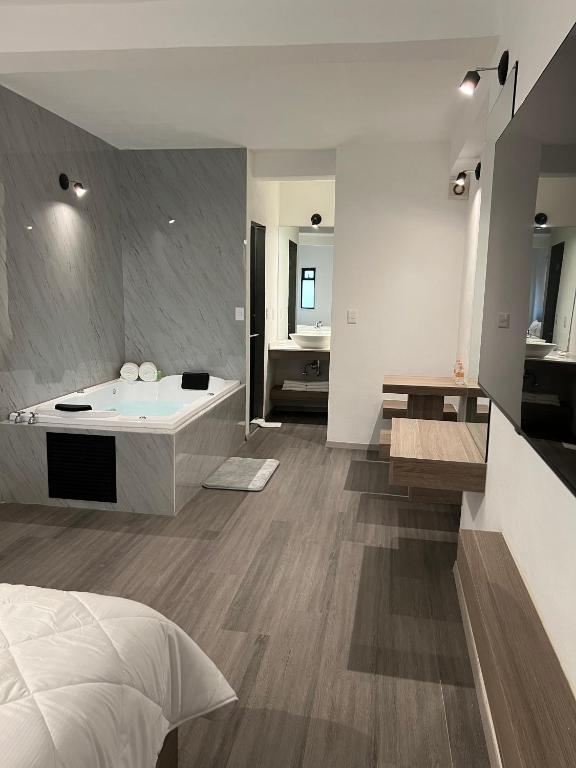 Koupelna v ubytování Hotel Blanco Pachuca