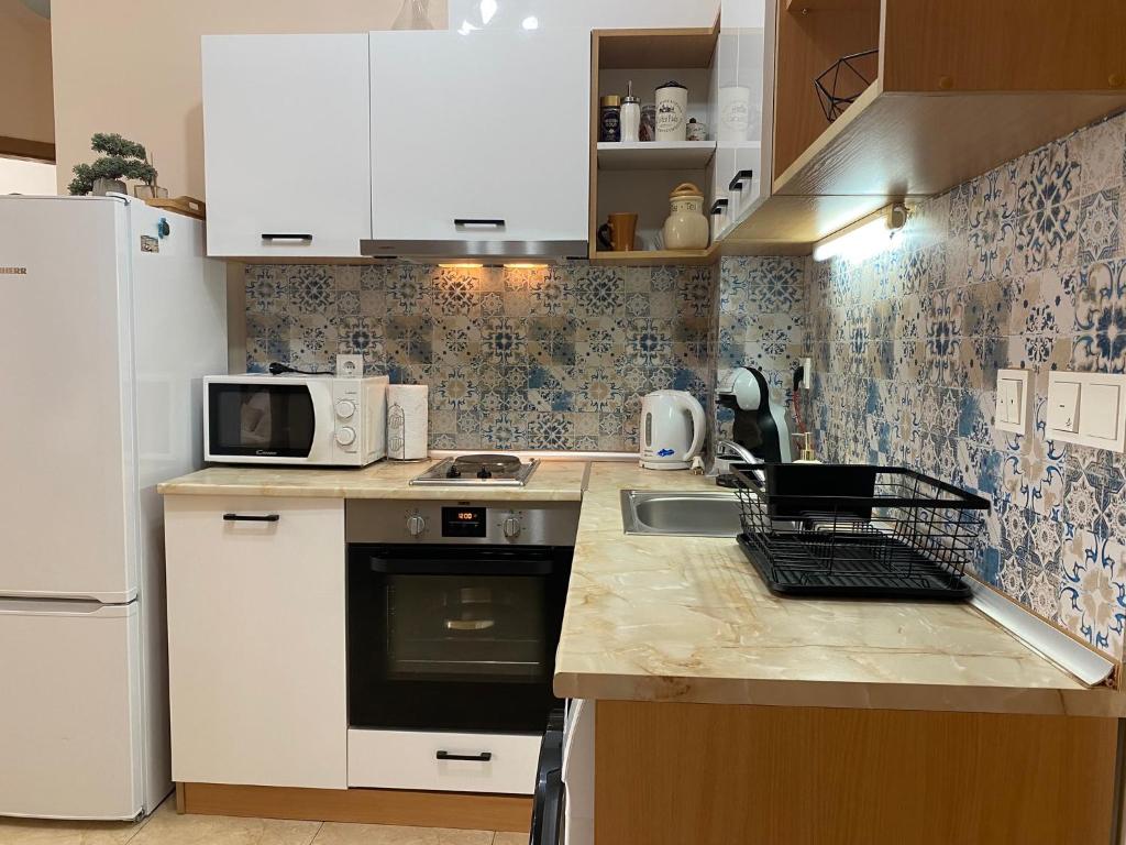Kuchyň nebo kuchyňský kout v ubytování Two bedroom apartment in Trakia Sunny Beach
