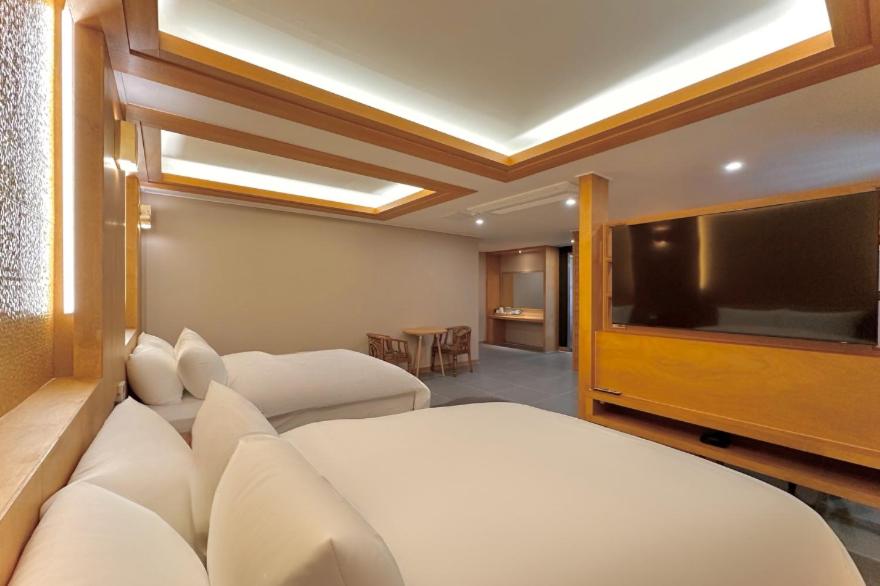 TV a/nebo společenská místnost v ubytování Sokcho Mir Hotel