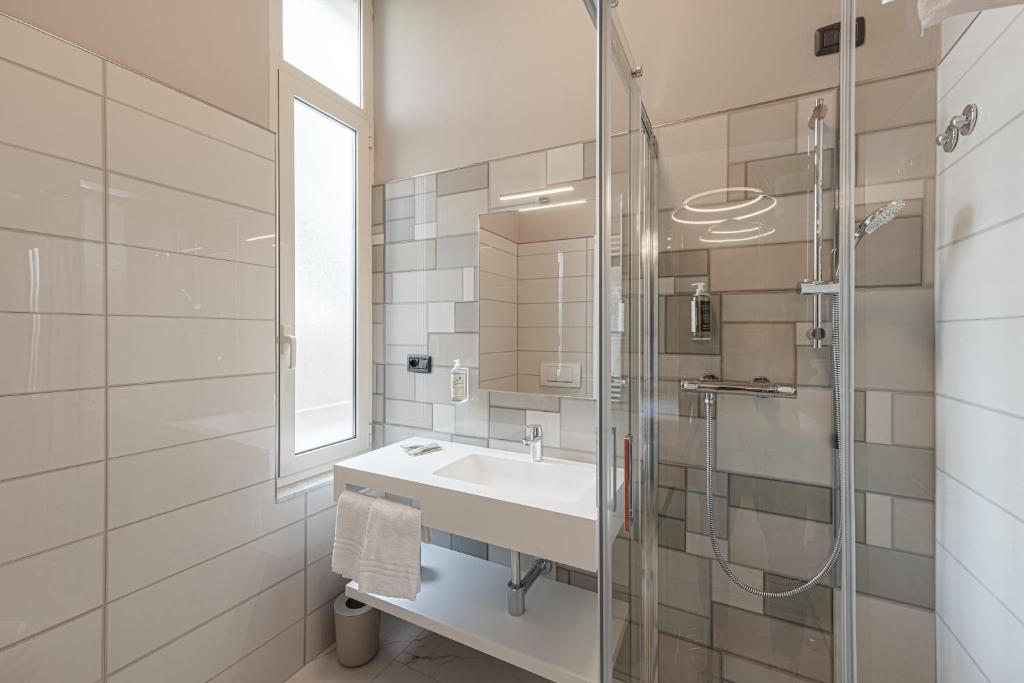 Koupelna v ubytování Hotel Villa Levi