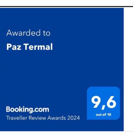 Certifikát, hodnocení, plakát nebo jiný dokument vystavený v ubytování Paz Termal