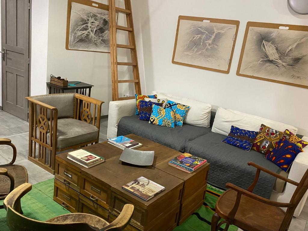 Posezení v ubytování LOFT Köveskál