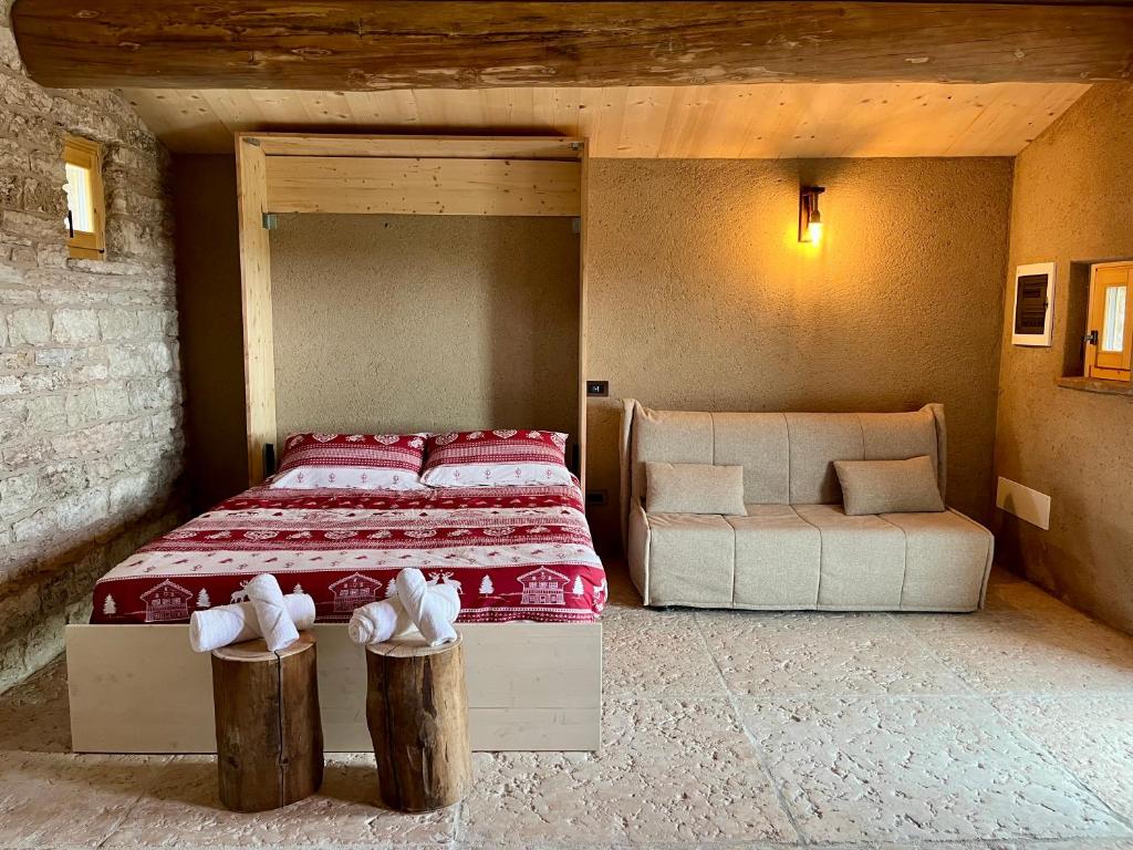 Chalet I Porsili客房内的一张或多张床位