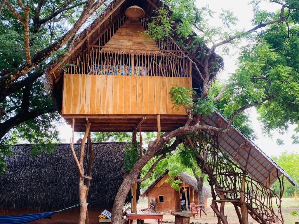 ティッサマハーラーマにあるYala Village Eco Tree Houseの木の家