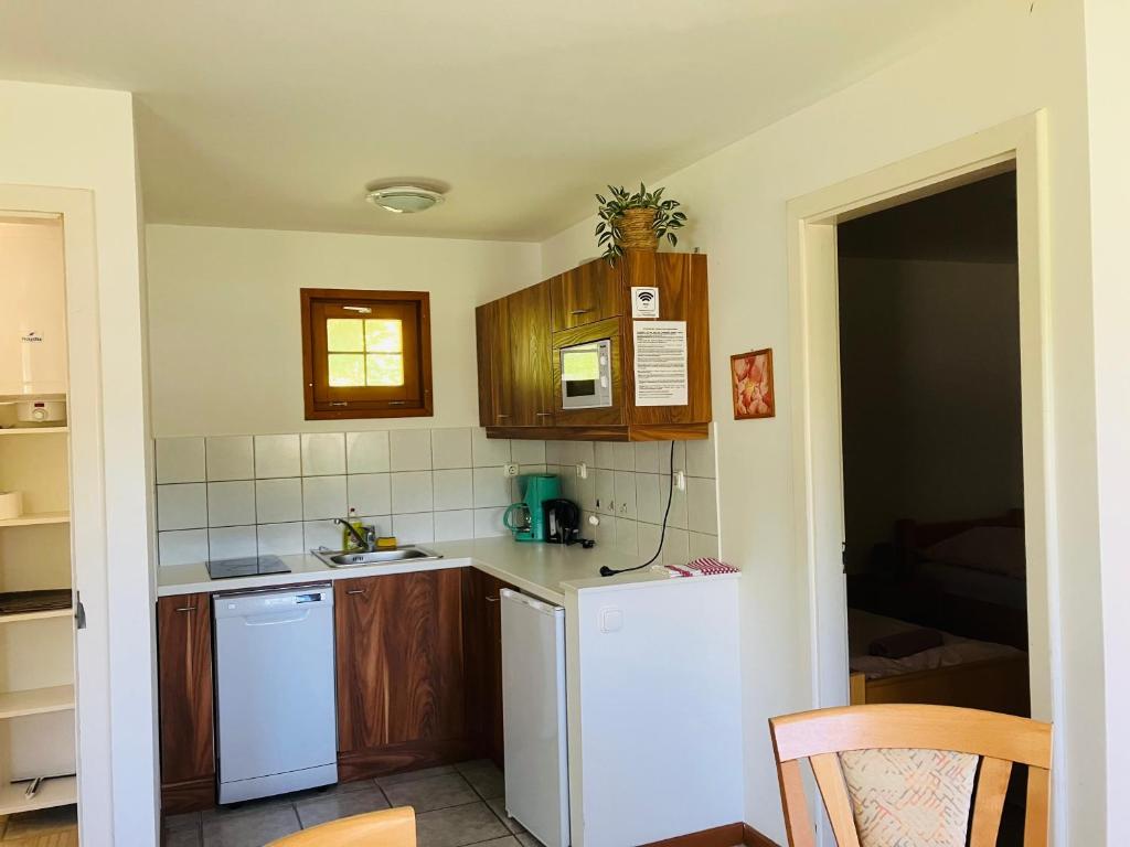Kuchyň nebo kuchyňský kout v ubytování Polzer CAMPING BÜKFÜRDŐ