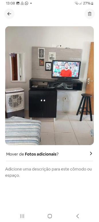 TV a/nebo společenská místnost v ubytování Kit net 7 espaço camila