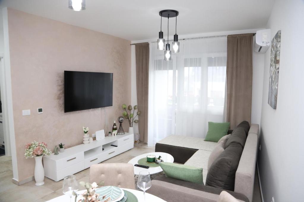 Televiisor ja/või meelelahutuskeskus majutusasutuses Apartman MIRJANA