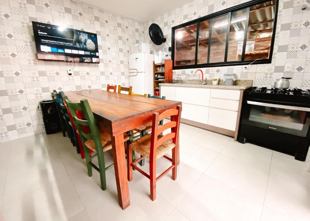 Kuchyň nebo kuchyňský kout v ubytování Sagui Hostel