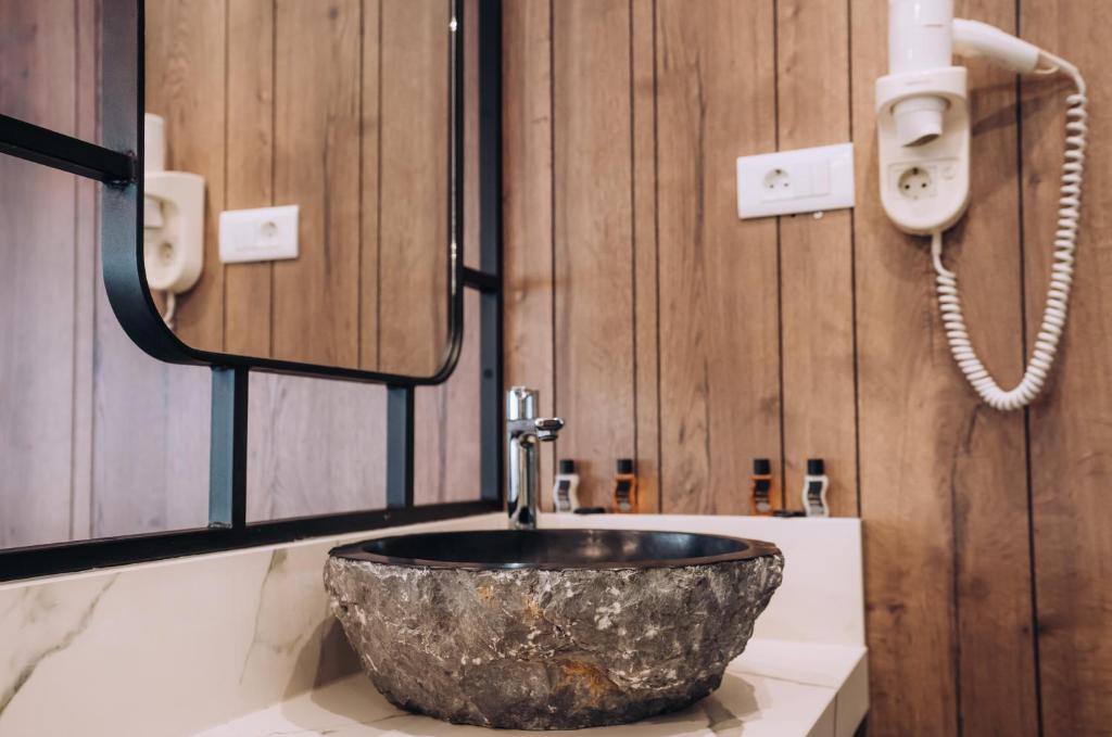 Koupelna v ubytování Hotel Aleksandrija