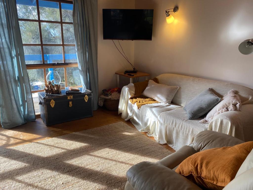 Postel nebo postele na pokoji v ubytování Sheoak Lodge