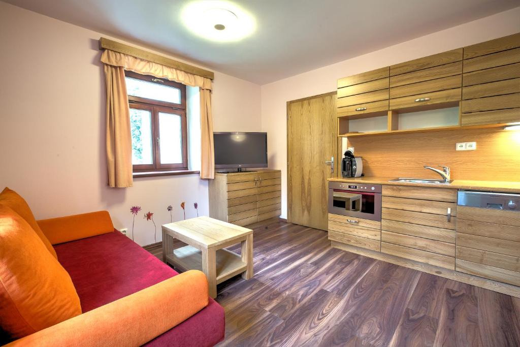 Kuchyň nebo kuchyňský kout v ubytování Apartmány Barto21