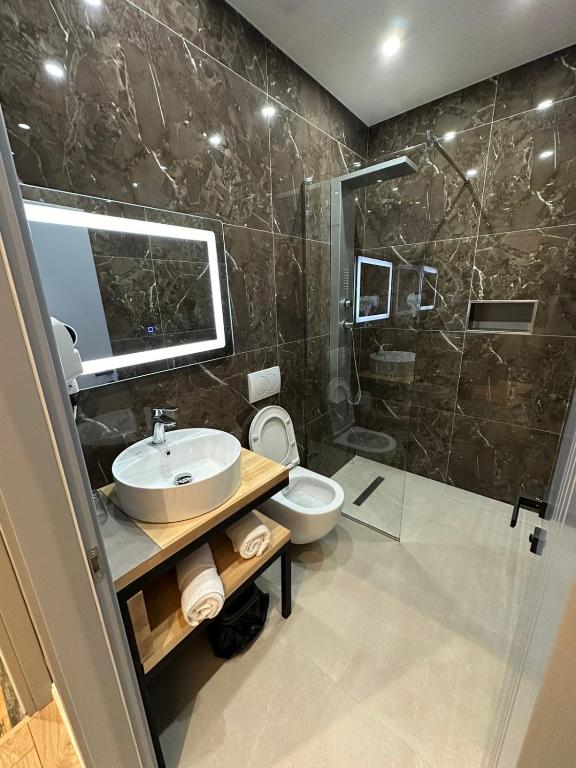 Koupelna v ubytování Hotel Europa Kruje