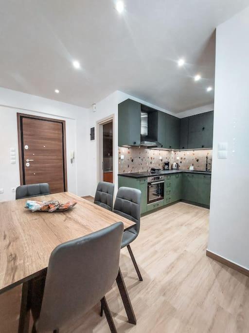 Kuchyň nebo kuchyňský kout v ubytování Iris Apartment Livadeia
