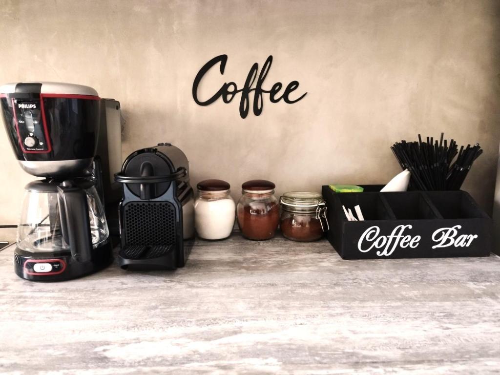 Coffee and tea making facilities at The Lovely Guesthouse Avlonari