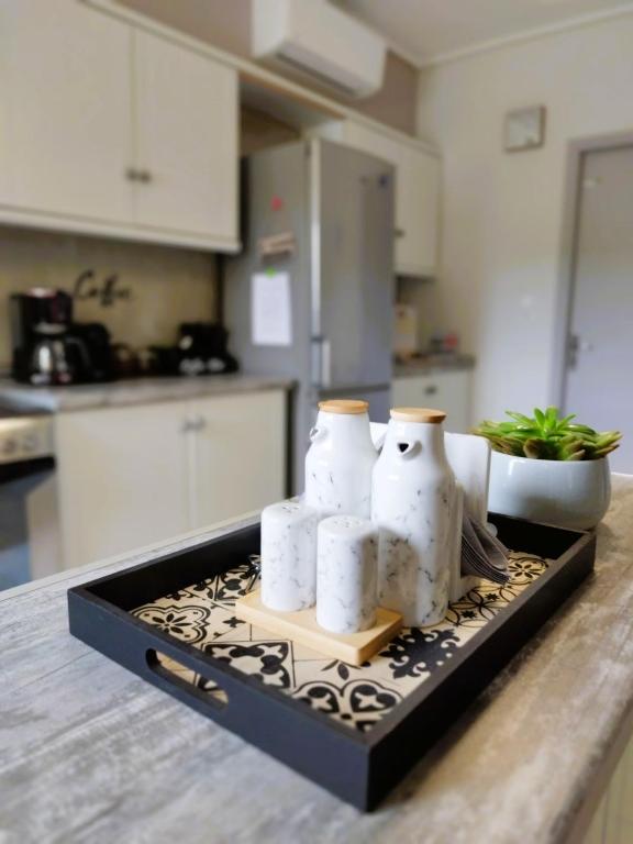 A kitchen or kitchenette at The Lovely Guesthouse Avlonari