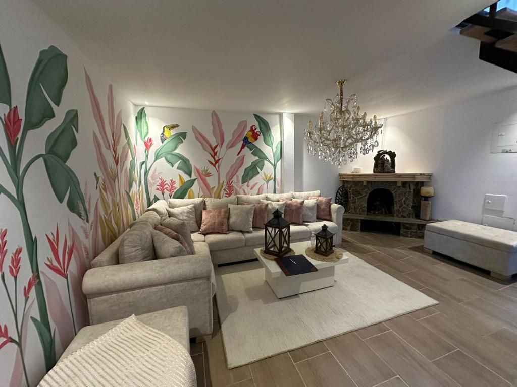 Posezení v ubytování Casa colonial filandia