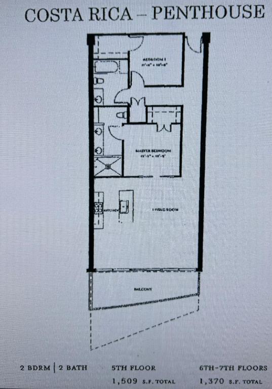 Půdorys ubytování Diamond Beach Penthouse 5PH3