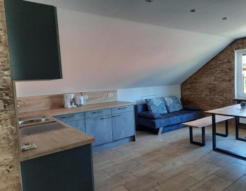 Kuchyň nebo kuchyňský kout v ubytování Geishöhe Landgasthof Rose Dammbach
