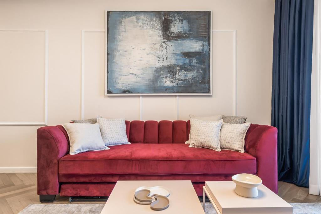 Posezení v ubytování Luxury 3BDR In The Heart Of Jerusalem