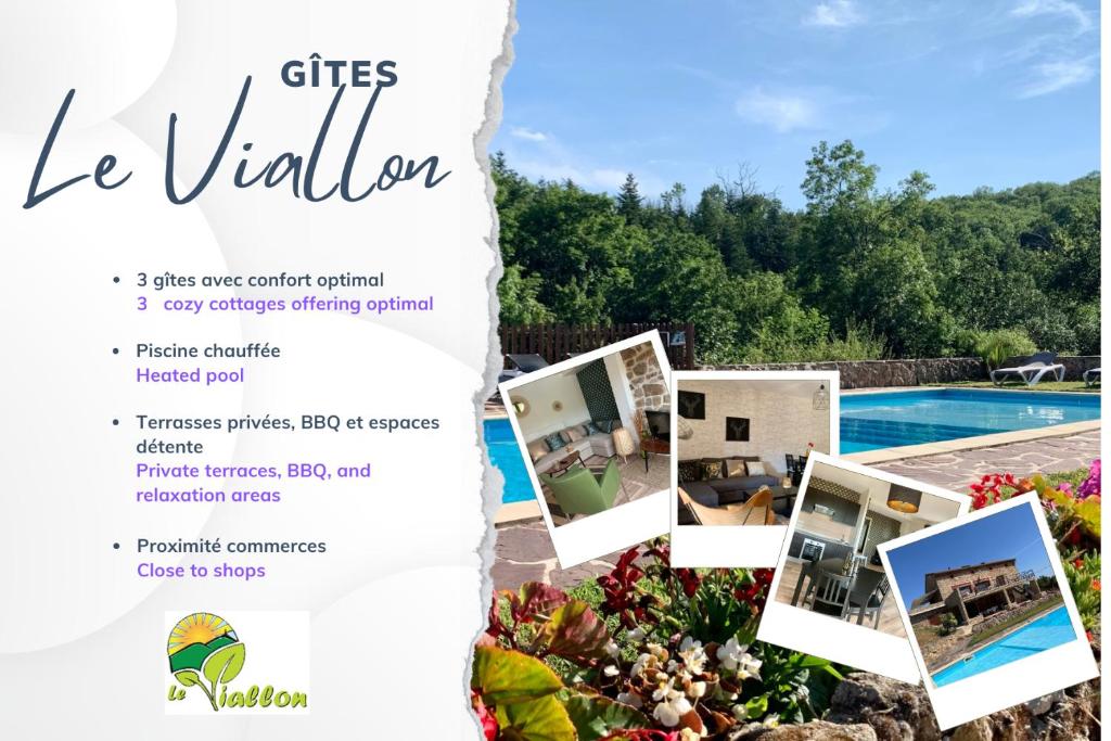 Les Gites Le Viallon, 3 gîtes avec terrasses privatives, Piscine chauffée, WIFI iz ptičje perspektive
