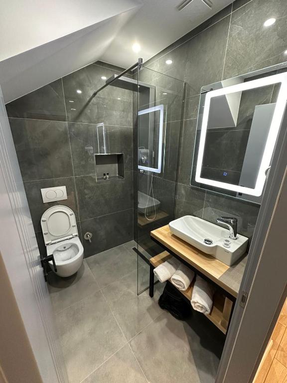 Koupelna v ubytování Hotel Europa Kruje